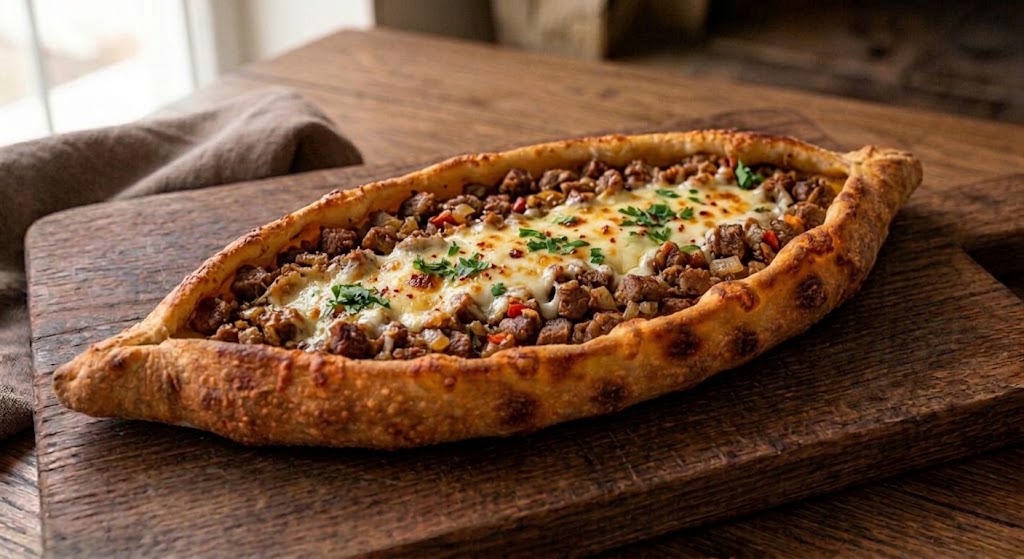 Kavurmalı Kaşarlı Pide